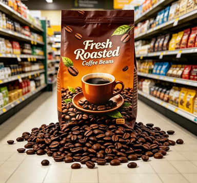 Printed flat bottom Bag for Coffee Beans Printed flat bottom Bag for Coffee Beans