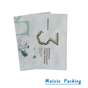Maixin Custom Printing Glossy or Matte Cosmetics Pouch Aluminium Foil Faxial Mask Plastic Zipper Bag