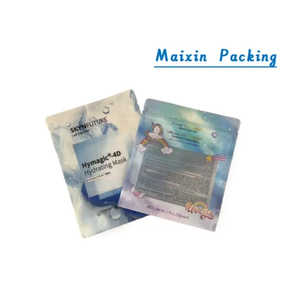 Maixin Custom Printing Glossy Cosmetics Pouch Aluminium Foil Facial Mask Zipper PP PE Bag