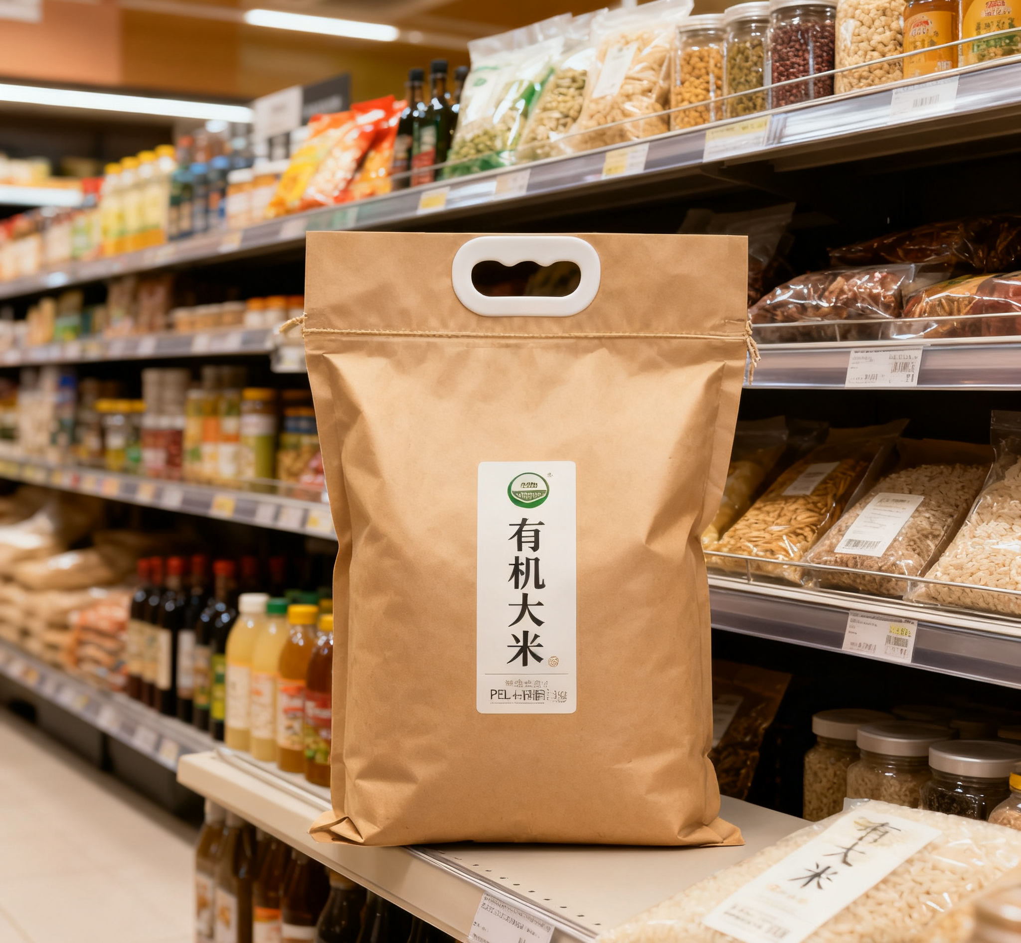 Rice bag with kraft paper