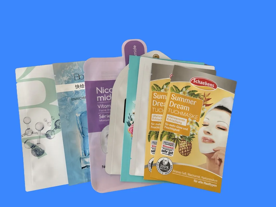 Plastic Packaging Skin Care Facial Care Cosmetic Special Shaped Matte Mask Bag