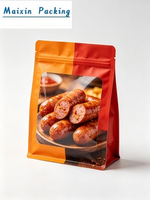 Custom Design Sausage Snack Flat Bottom Gusset Side Al Film Food Packaging Bag