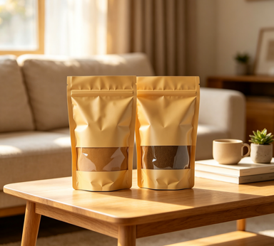 kraft stand up zipper pouch