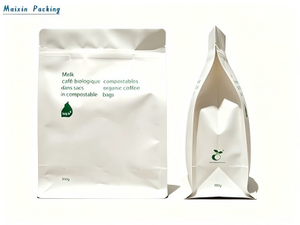 Custom Resealable Kraft Zipper Food Coffee Chips Snack Stand Up Flat Bottom Bag Bags Package