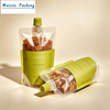 transparent clear lower window stand-up spout pouch