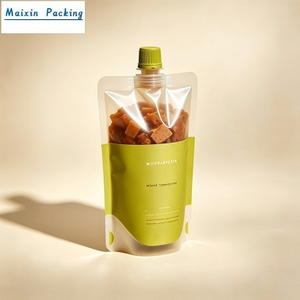 transparent clear lower window stand-up spout pouch