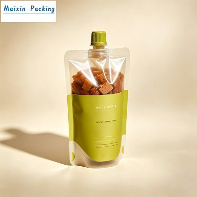 transparent clear lower window stand-up spout pouch