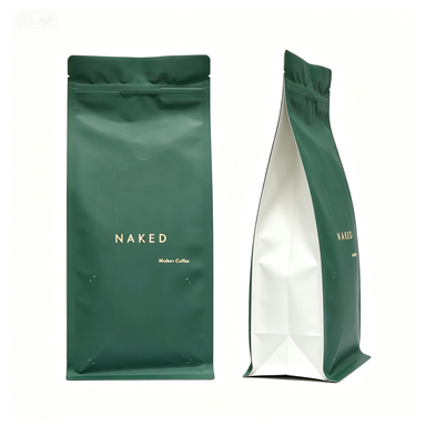 Custom Kraft Paper Degradable flat bottom Zipper Food Packaging Bag