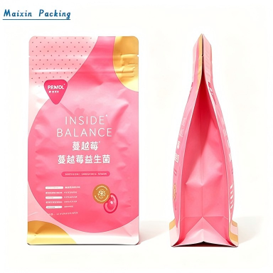 Custom Kraft Paper Degradable flat bottom Zipper Food Packaging Bag
