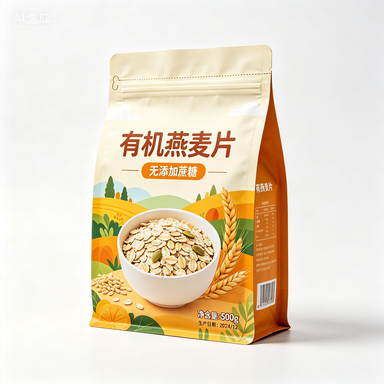 Gusseted Food Bag with Zip-Lock Closure