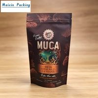 Matte Finish Stand Up Pouch With Resealable Zipper For Coffee Bean Packaging