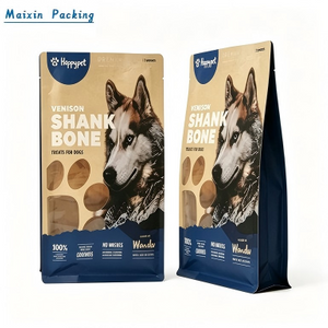 Flat Bottom Bags with Kraft Paper And Biodegradable Bags Used for Pet Food