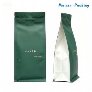Custom Kraft Paper Degradable flat bottom Zipper Food Packaging Bag
