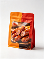 Custom Design Sausage Snack Flat Bottom Gusset Side Al Film Food Packaging Bag
