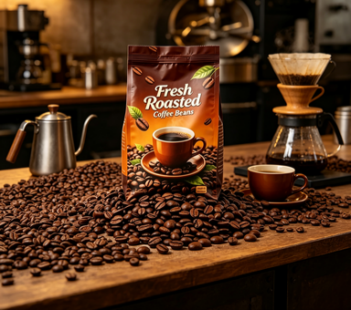 Printed flat bottom Bag for Coffee Beans Printed flat bottom Bag for Coffee Beans