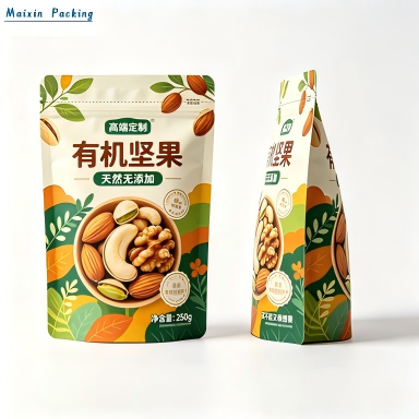 Customized Printing Stand Up Pouch With Zipper For Food Packaging