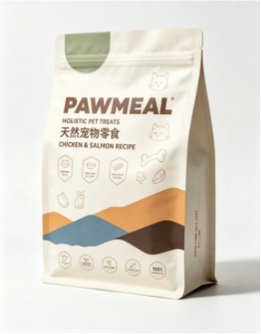 Flat Bottom Bags with Kraft Paper And Biodegradable Bags Used for Pet Food